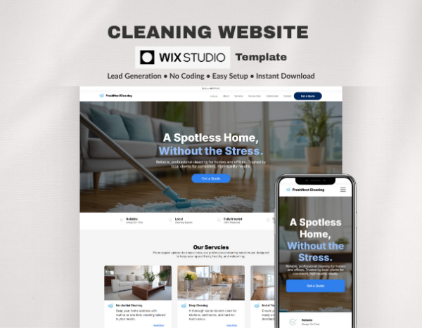 Wix Studio Cleaning Website Template